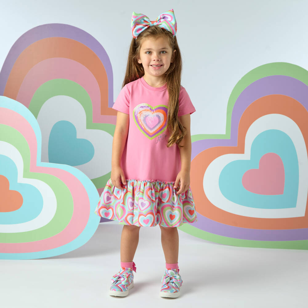A Dee-Girls Pink Sequin Heart Dress Delight | Childrensalon Outlet