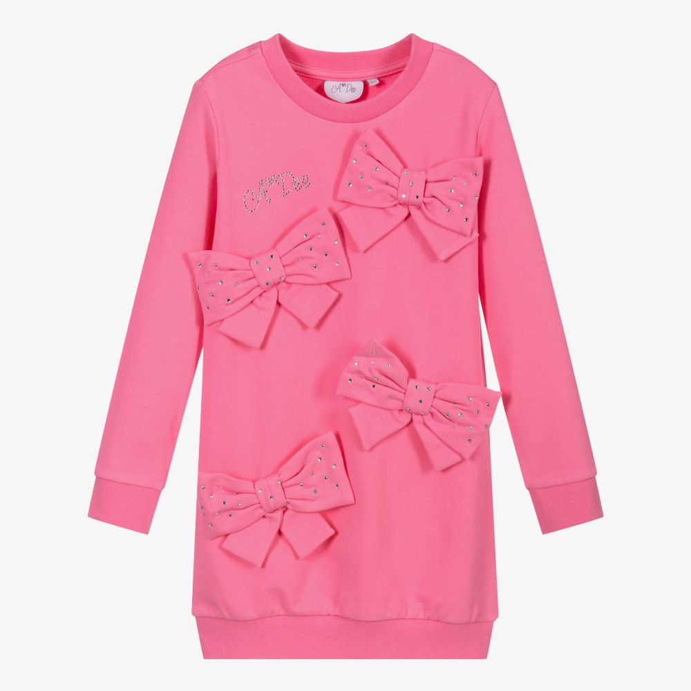 A Dee - Розовое платье-свитшот для девочек | Childrensalon