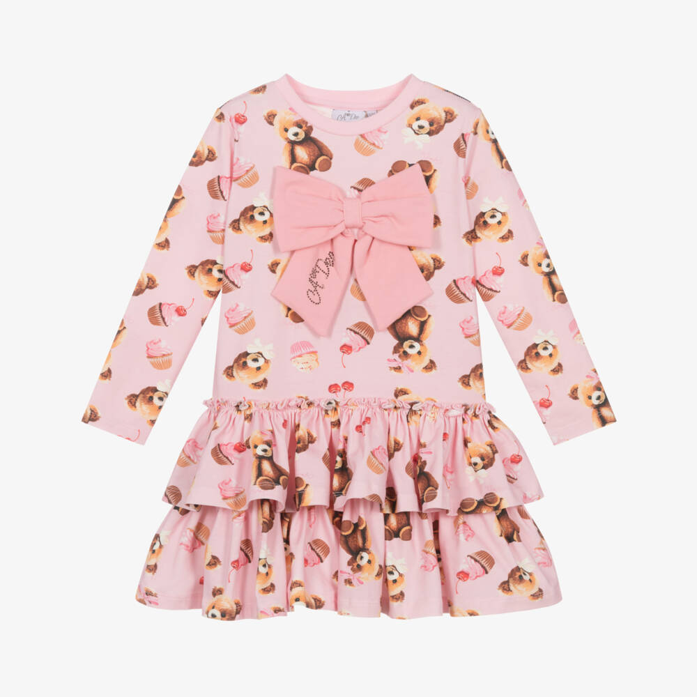 A Dee-Платье для девочек розовое с мишкой и кексом | Childrensalon Outlet