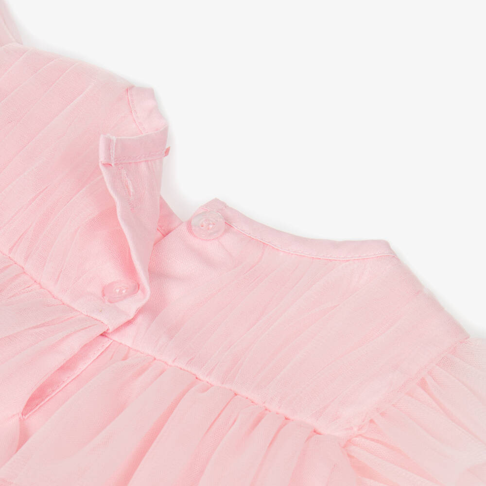 A Dee-فستان وردي ناعم للبنات مع كشكشات | Childrensalon Outlet