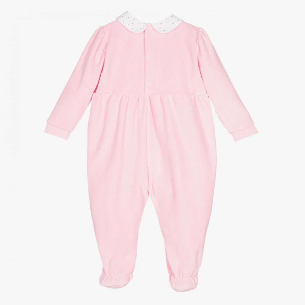 Pink velour babygrow 2025