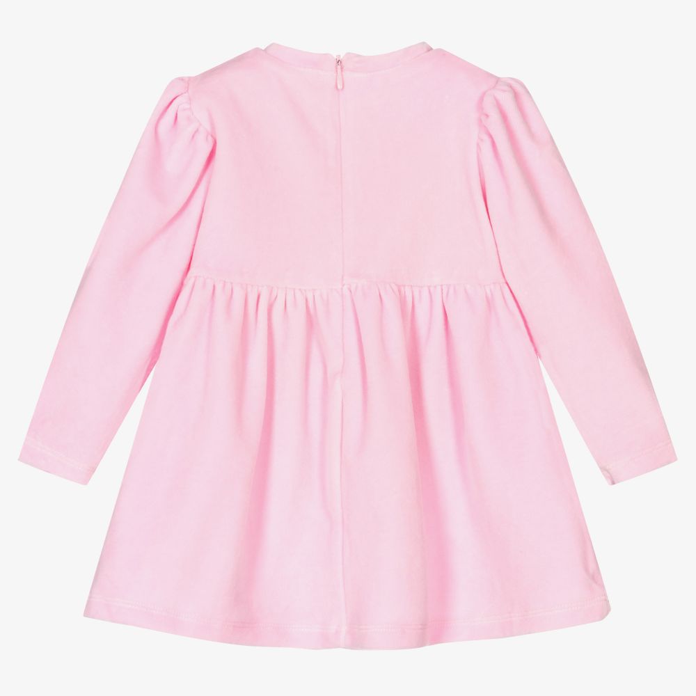 A Dee-Girls Pink Velour Dress | Childrensalon Outlet