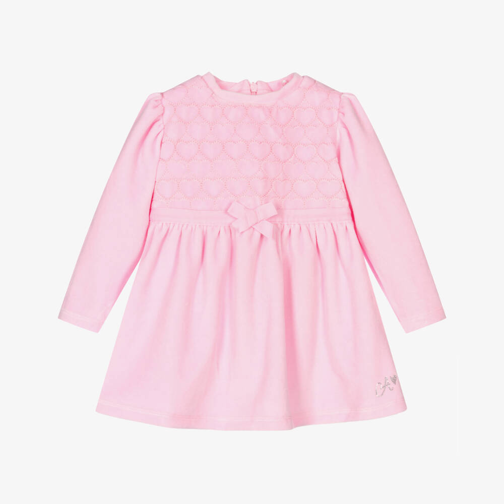 A Dee-Girls Pink Velour Dress | Childrensalon Outlet