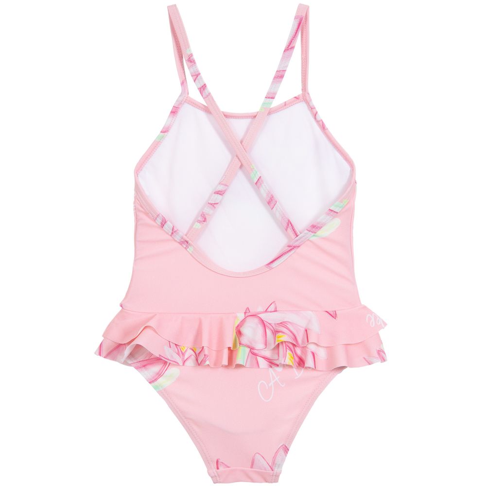 A Dee - Girls Pink Water Lily Swimsuit | Childrensalon Outlet
