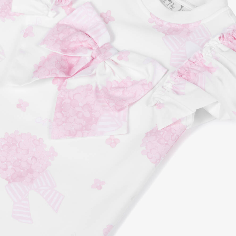 A Dee-فستان زهري وأبيض مزهر للبنات | Childrensalon Outlet