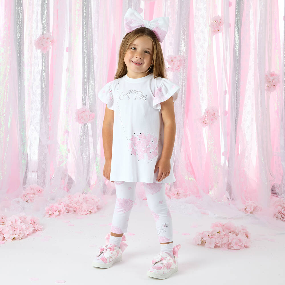 A Dee-Girls Pink & White Blossom Sneakers | Childrensalon Outlet