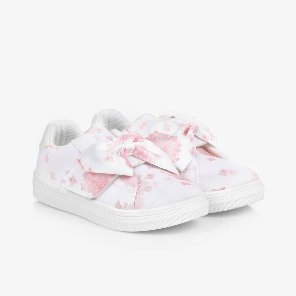 A Dee-Girls Pink & White Blossom Sneakers | Childrensalon Outlet