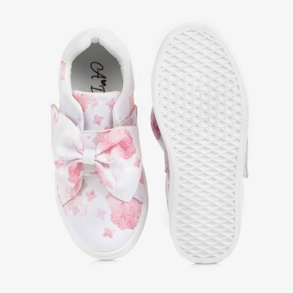 A Dee-Girls Pink & White Blossom Sneakers | Childrensalon Outlet