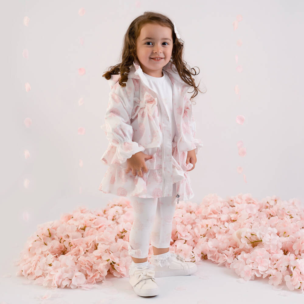 A Dee-Пальто для девочек розовое и белое с зайчиком | Childrensalon Outlet