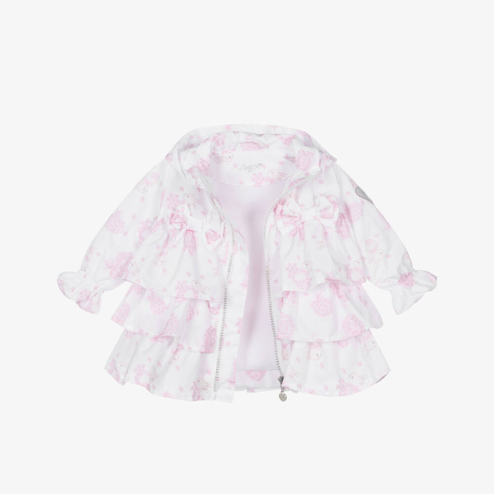 A Dee-Girls Pink & White Bunny Adventure Coat | Childrensalon Outlet