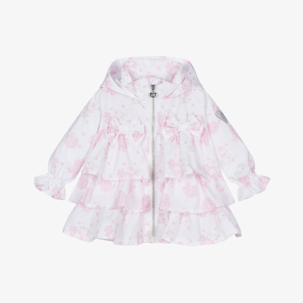 A Dee-Пальто для девочек розовое и белое с зайчиком | Childrensalon Outlet