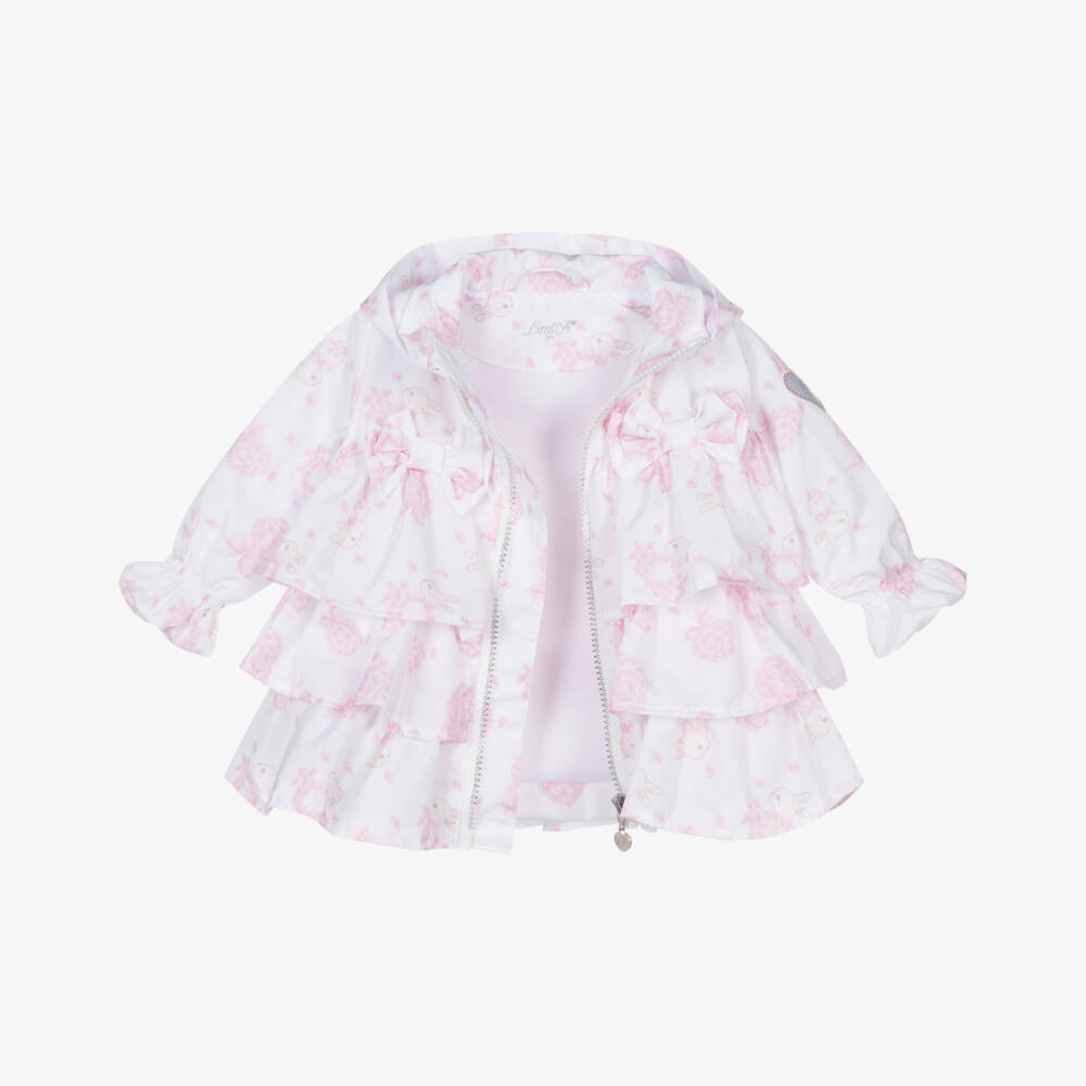 A Dee-Пальто для девочек розовое и белое с зайчиком | Childrensalon Outlet