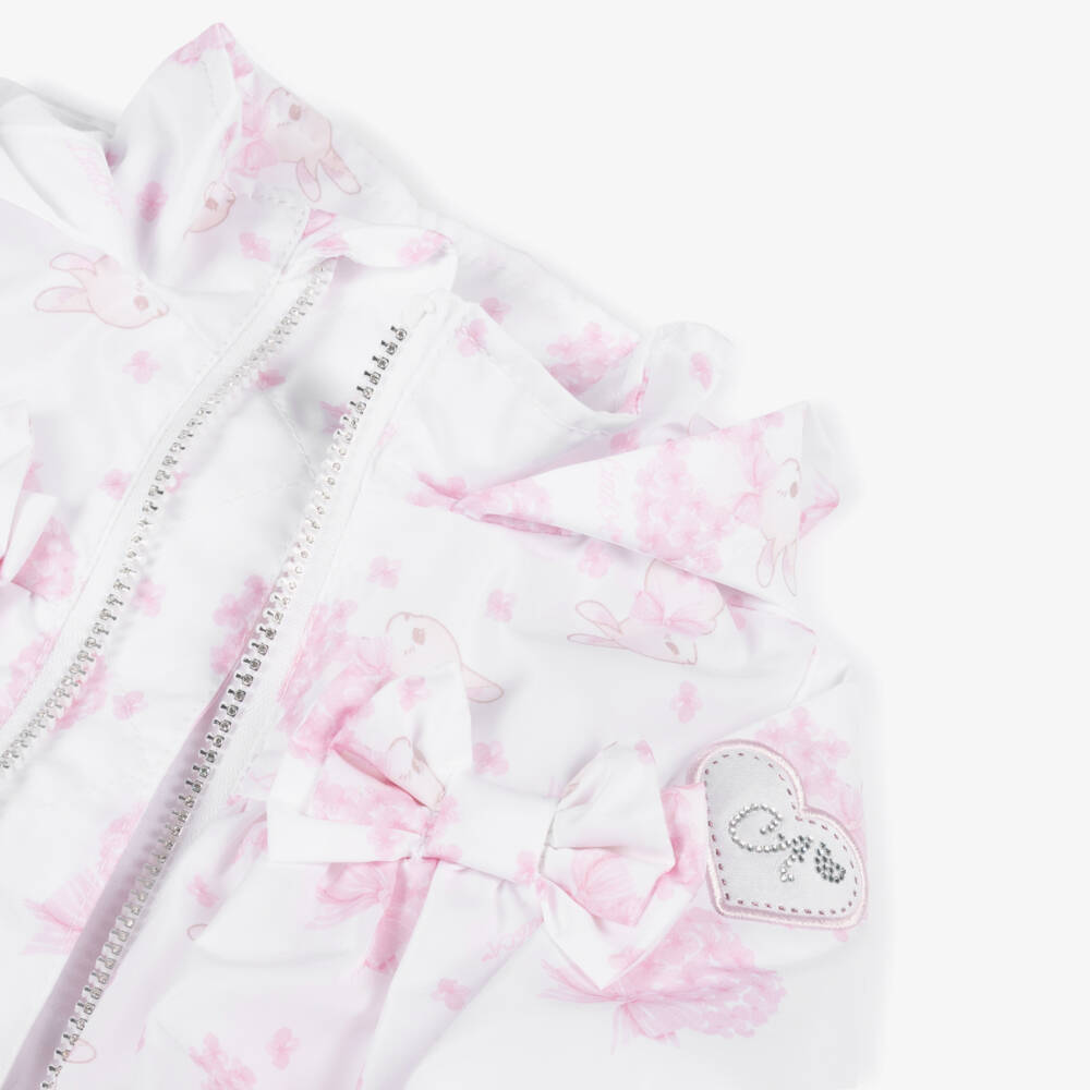 A Dee-Girls Pink & White Bunny Adventure Coat | Childrensalon Outlet