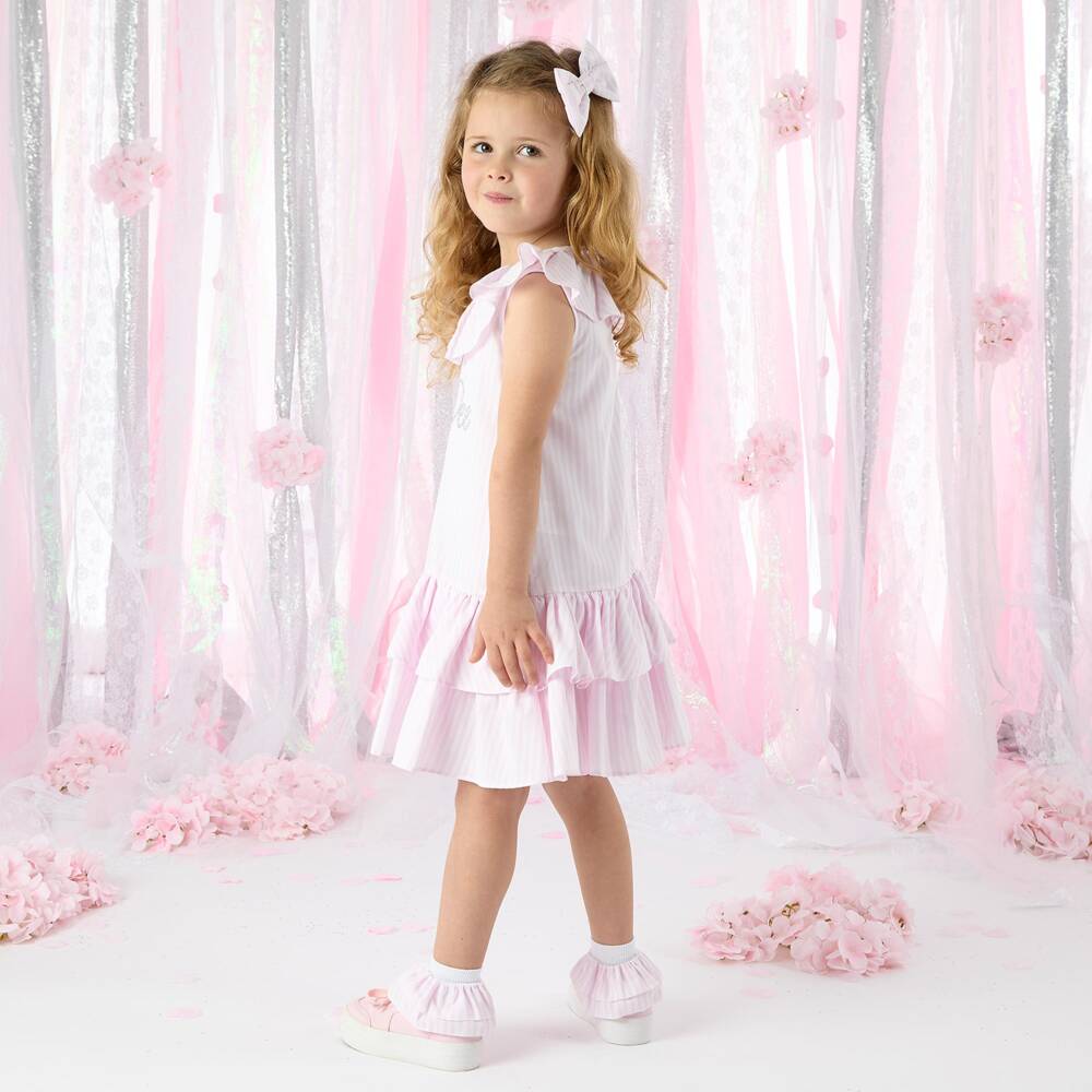 A Dee-Розово-белые носки с рюшами для девочек | Childrensalon Outlet