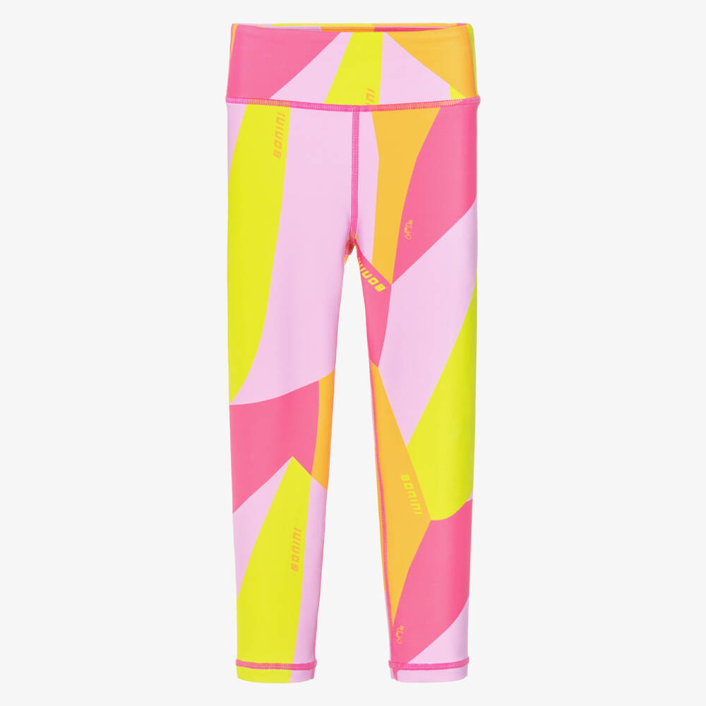 A Dee-Girls Pink & Yellow Sports Leggings | Childrensalon Outlet