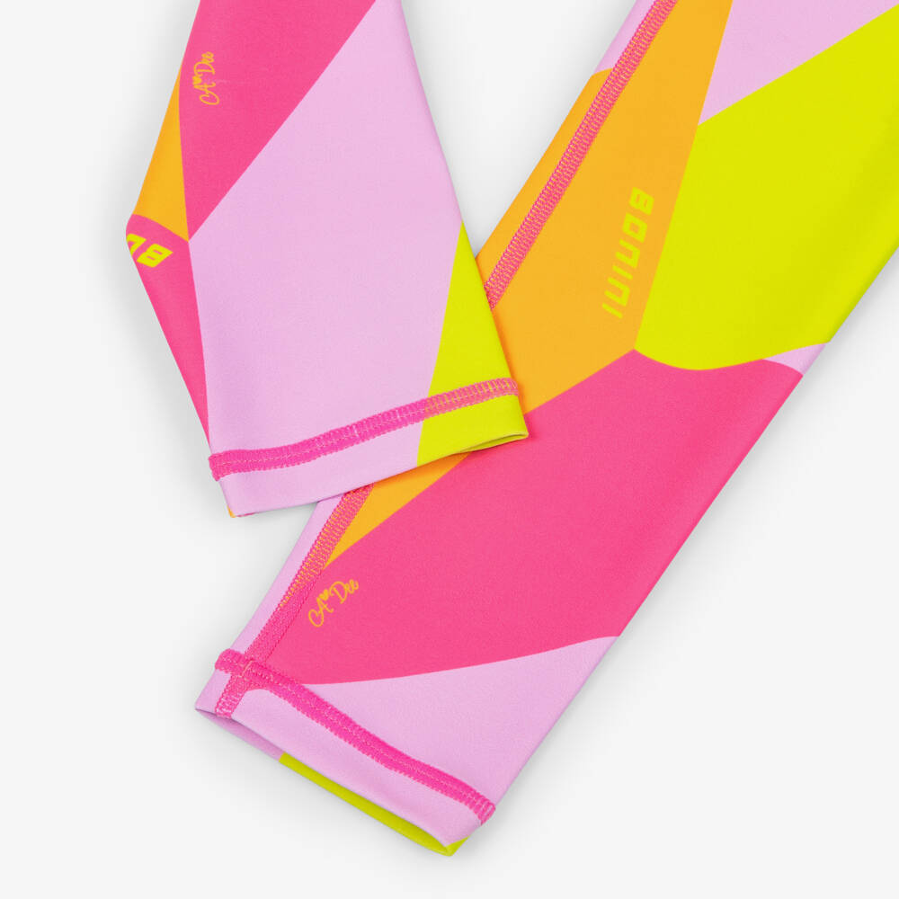 A Dee-Girls Pink & Yellow Sports Leggings | Childrensalon Outlet