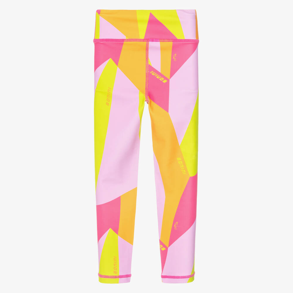 A Dee-Girls Pink & Yellow Sports Leggings | Childrensalon Outlet