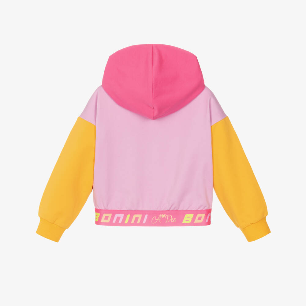 A Dee-Girls pink & yellow zip-up hoodie | Childrensalon Outlet