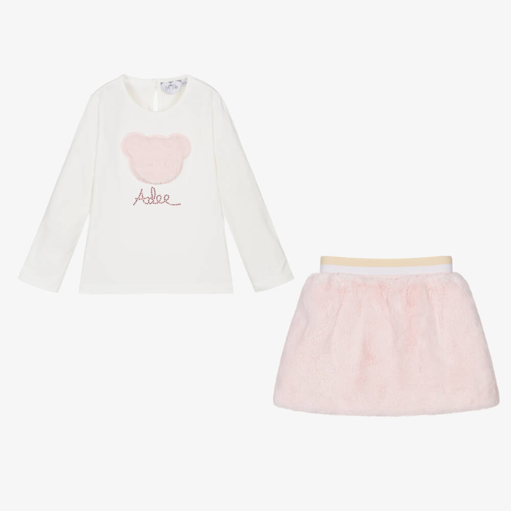 A Dee-Girls Plush Pink Skirt Ensemble | Childrensalon Outlet