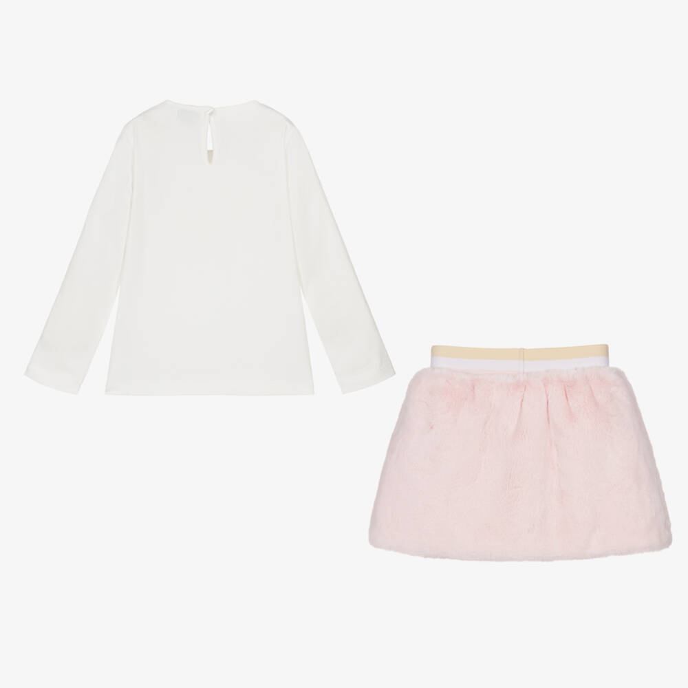 A Dee-Girls Plush Pink Skirt Ensemble | Childrensalon Outlet