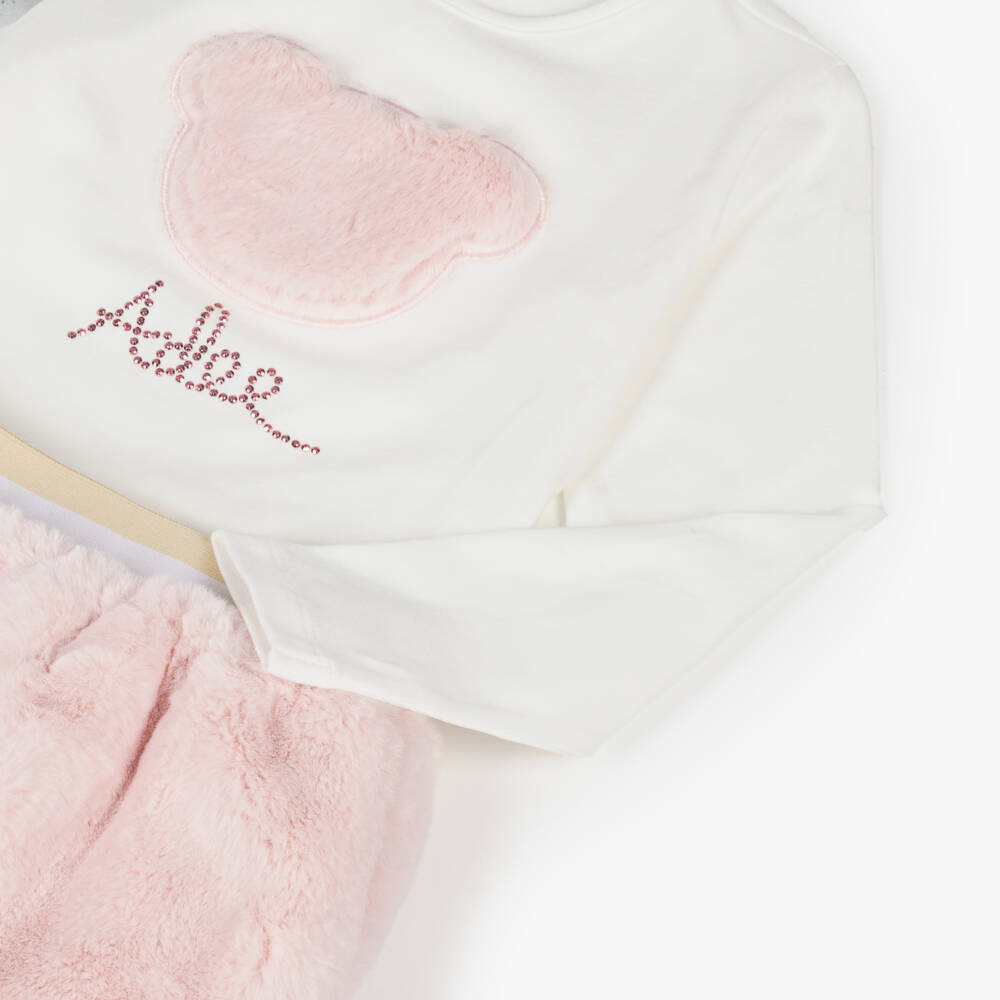 A Dee-Girls Plush Pink Skirt Ensemble | Childrensalon Outlet