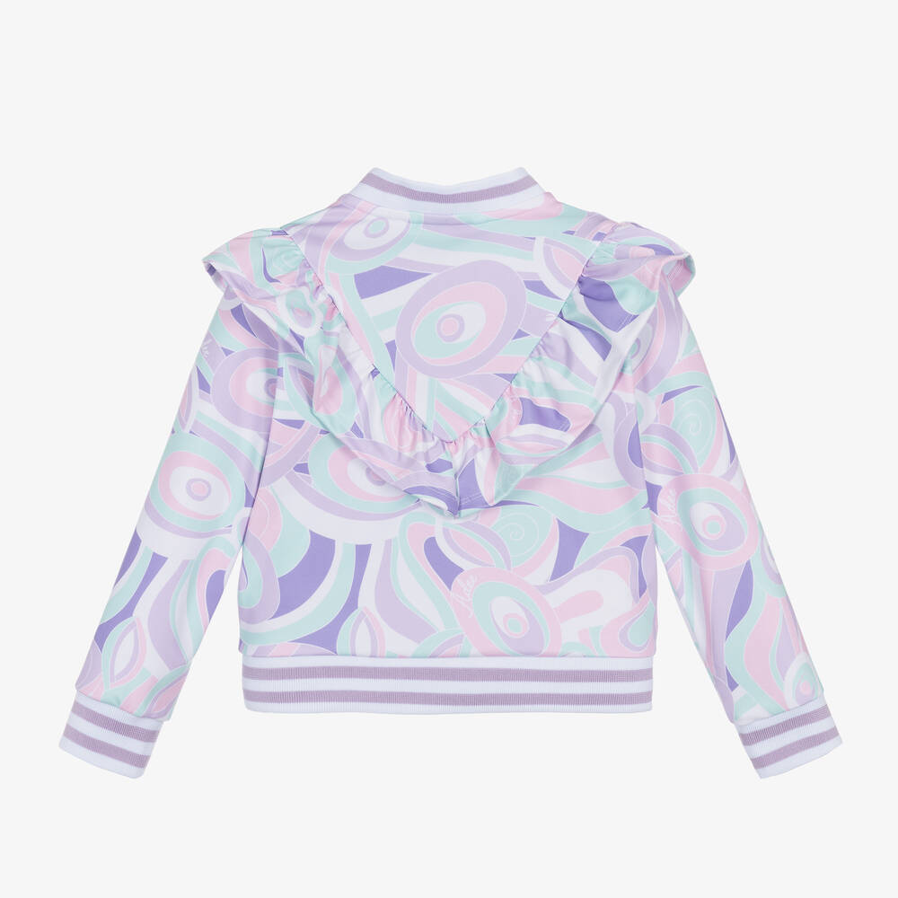 A Dee-Girls Purple Abstract Ruffle Jacket | Childrensalon Outlet