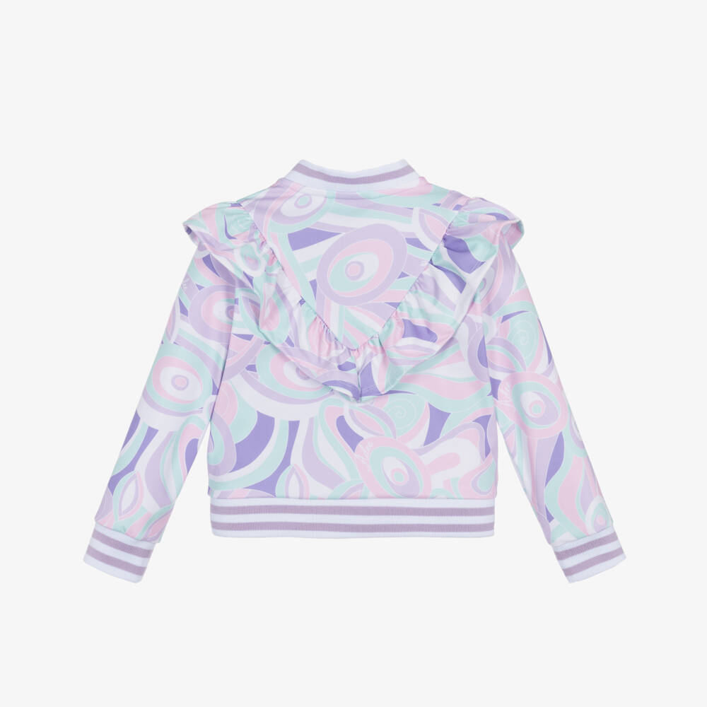 A Dee-Girls Purple Abstract Ruffle Jacket | Childrensalon Outlet