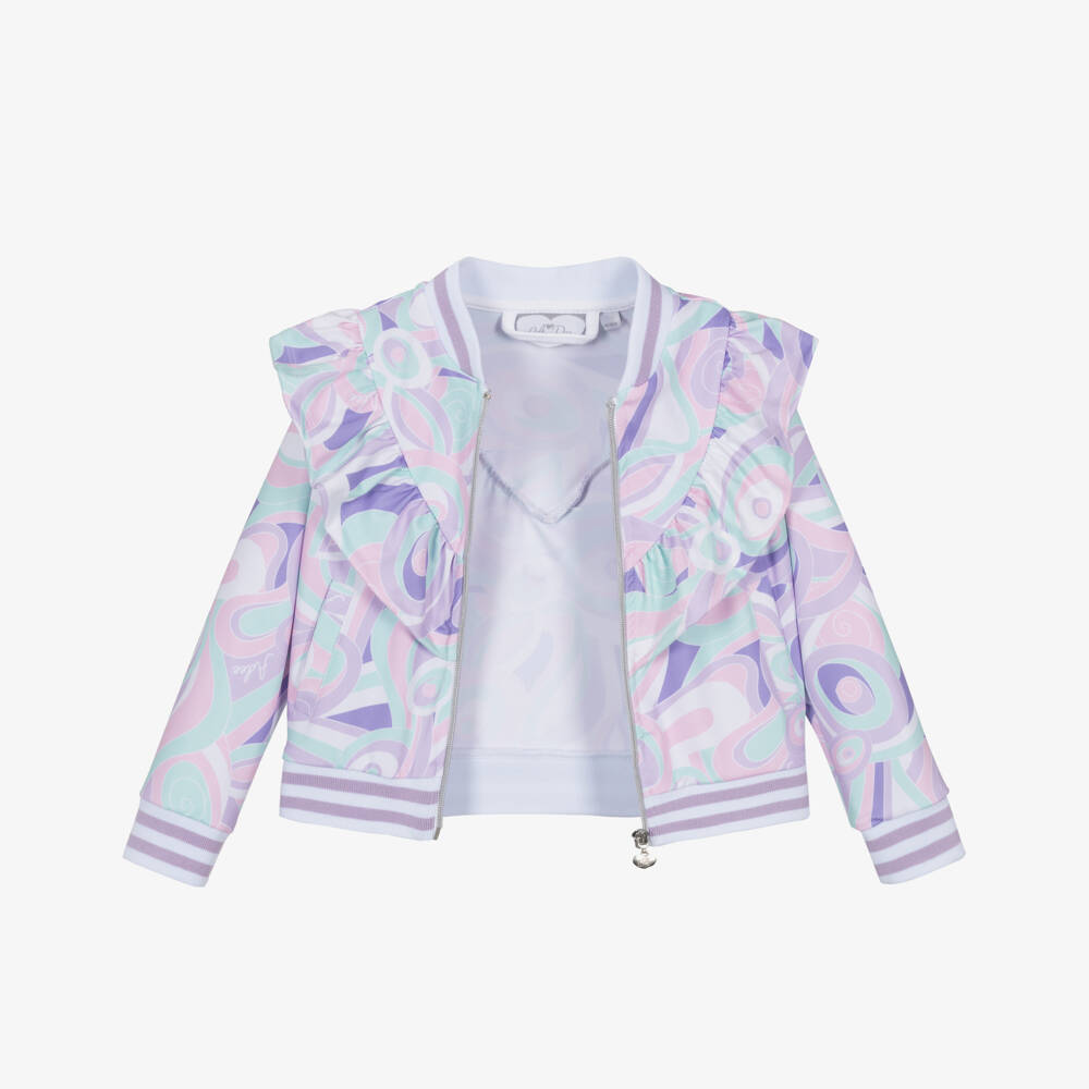 A Dee-Girls Purple Abstract Ruffle Jacket | Childrensalon Outlet