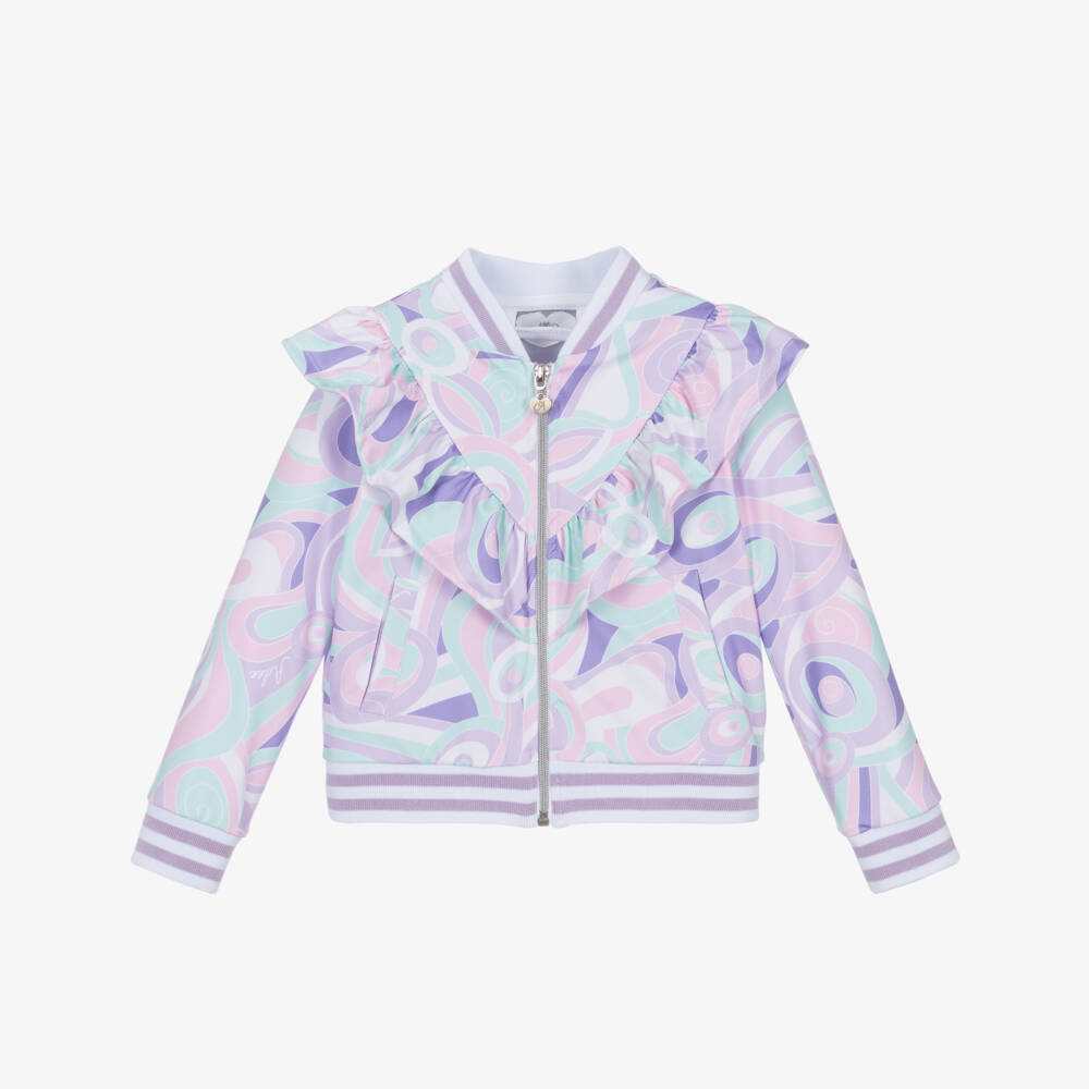 A Dee-Girls Purple Abstract Ruffle Jacket | Childrensalon Outlet
