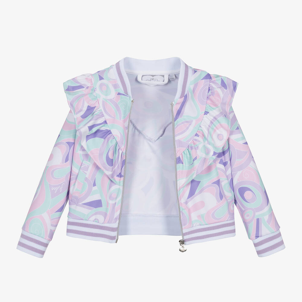 A Dee-Girls Purple Abstract Ruffle Jacket | Childrensalon Outlet