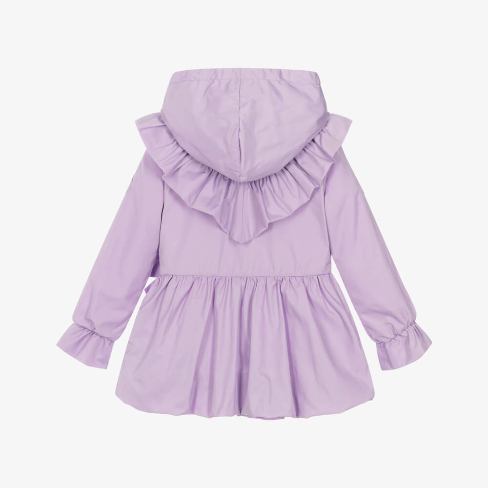 A Dee-Girls Purple Bow Hooded Coat | Childrensalon Outlet