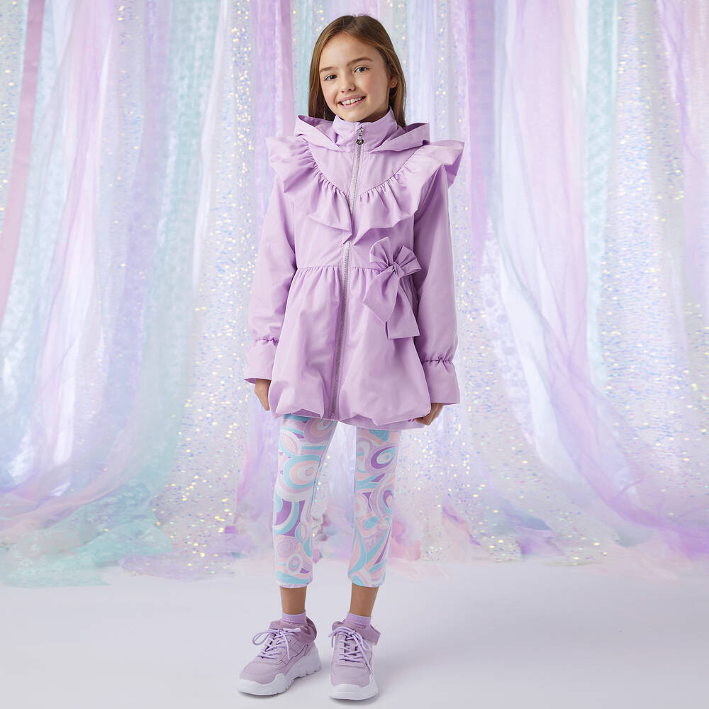 A Dee-معطف هودي لون بنفسجي للبنات | Childrensalon Outlet