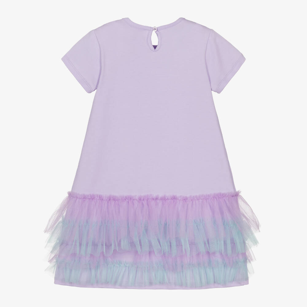 A Dee-Girls Purple Cotton Ruffle Dress | Childrensalon Outlet
