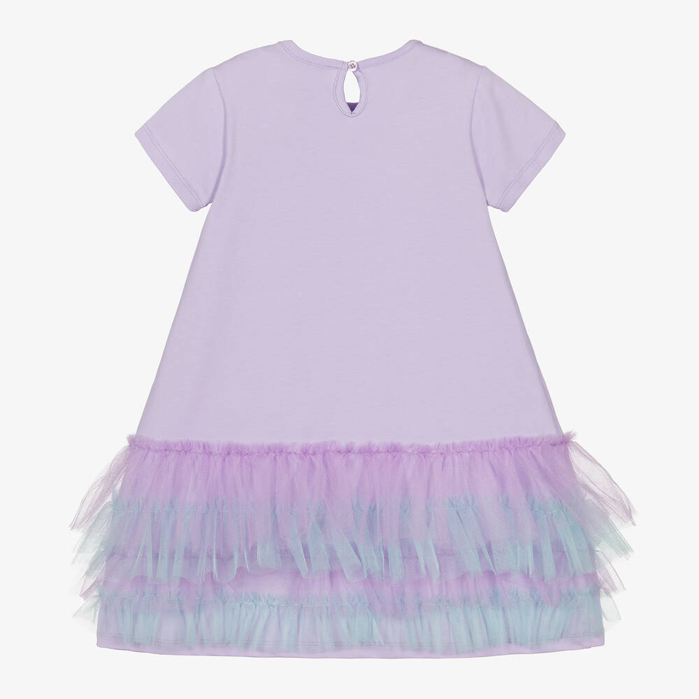 A Dee-Girls Purple Cotton Ruffle Dress | Childrensalon Outlet