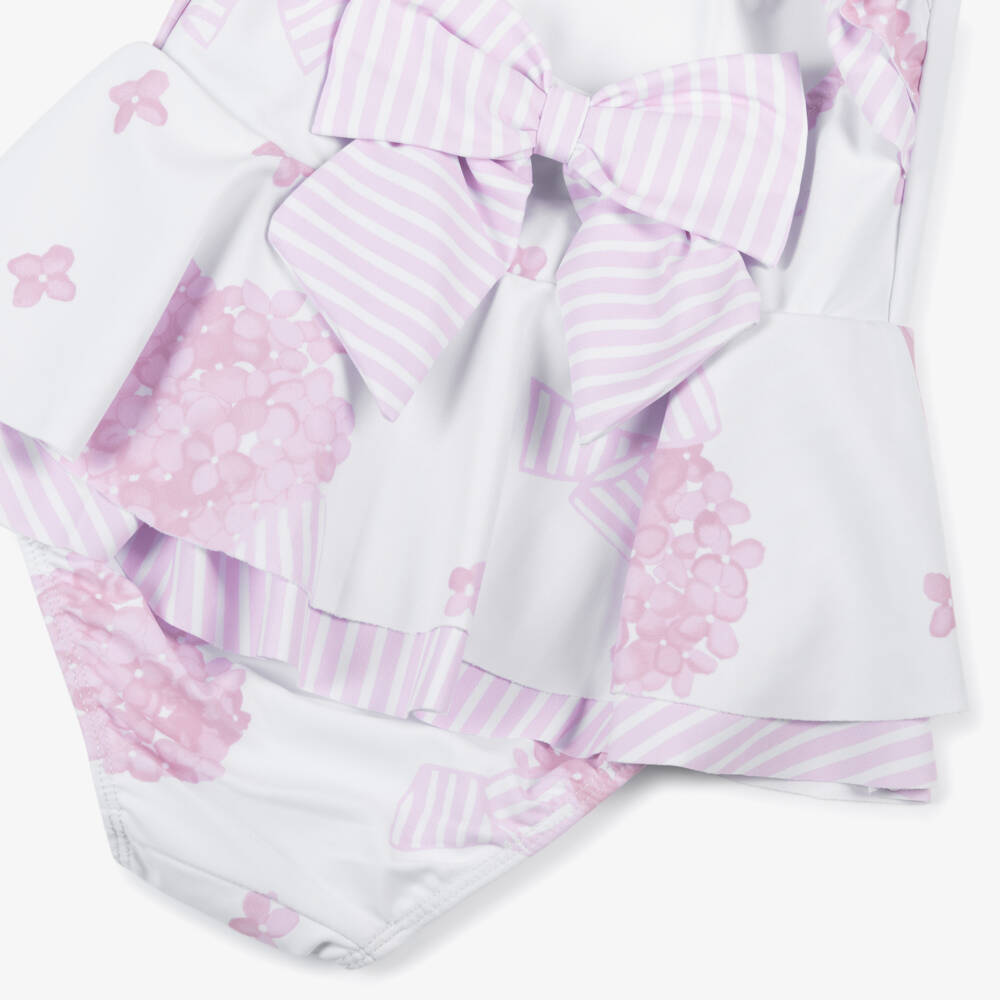 A Dee-Girls Purple & Pink Floral Print Swimsuit | Childrensalon Outlet
