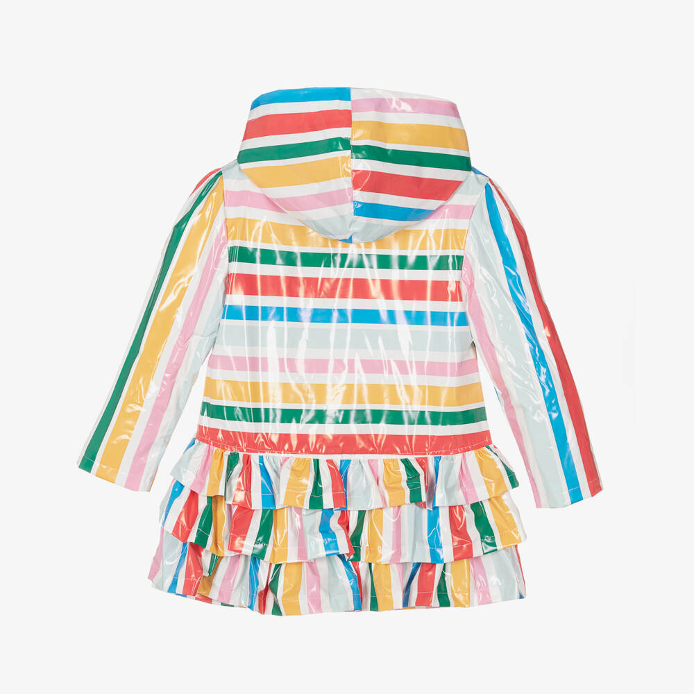 A Dee-Girls Rainbow Stripe Hooded Coat | Childrensalon Outlet