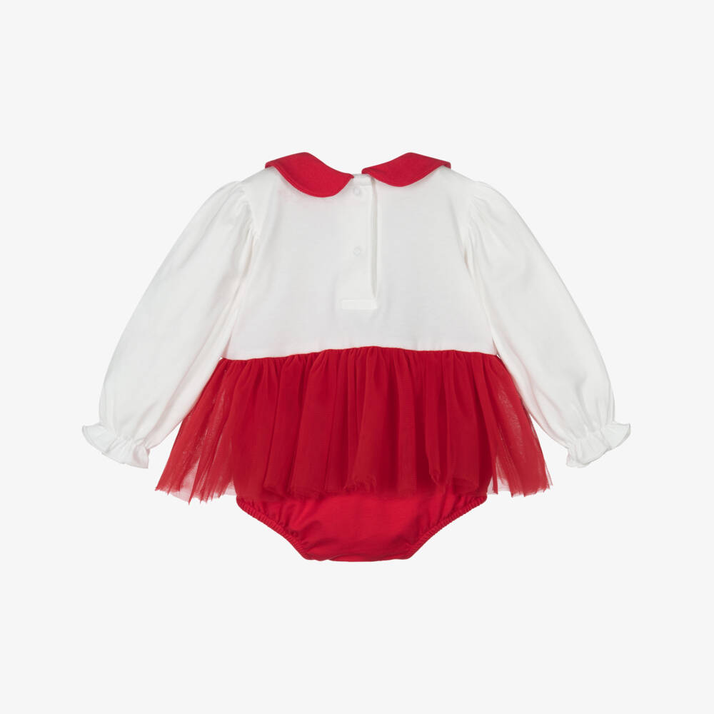 A Dee-Платье из красного и белого тюля для девочек | Childrensalon Outlet