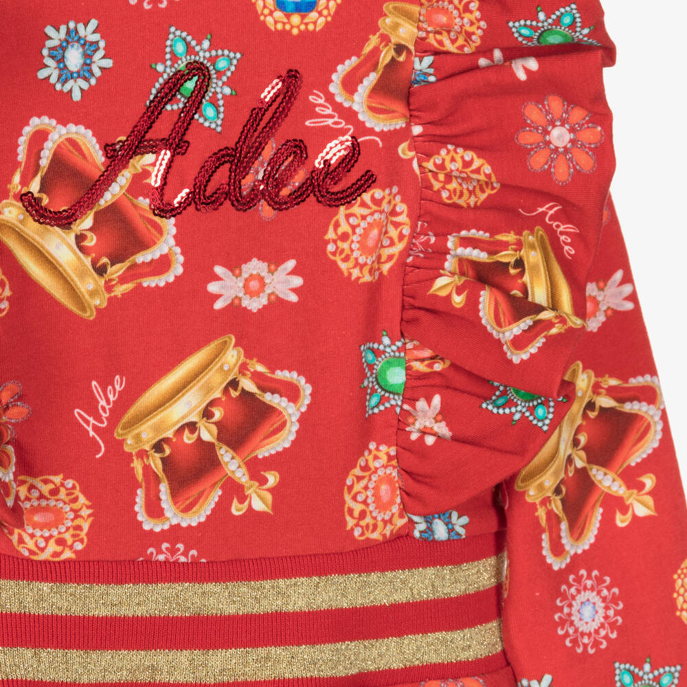 آدي-فستان قطن جيرسي لون أحمر | Childrensalon Outlet