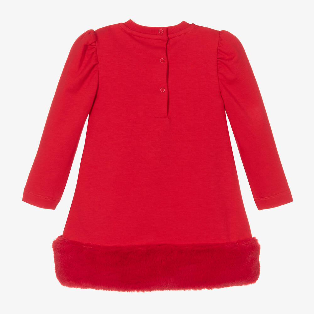 A Dee-Красное хлопковое платье с сердечками | Childrensalon Outlet