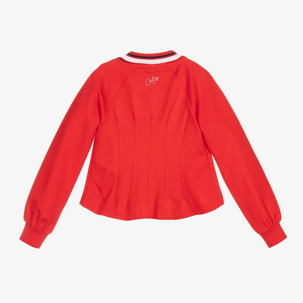A Dee-Girls Red Cotton Jacket | Childrensalon Outlet