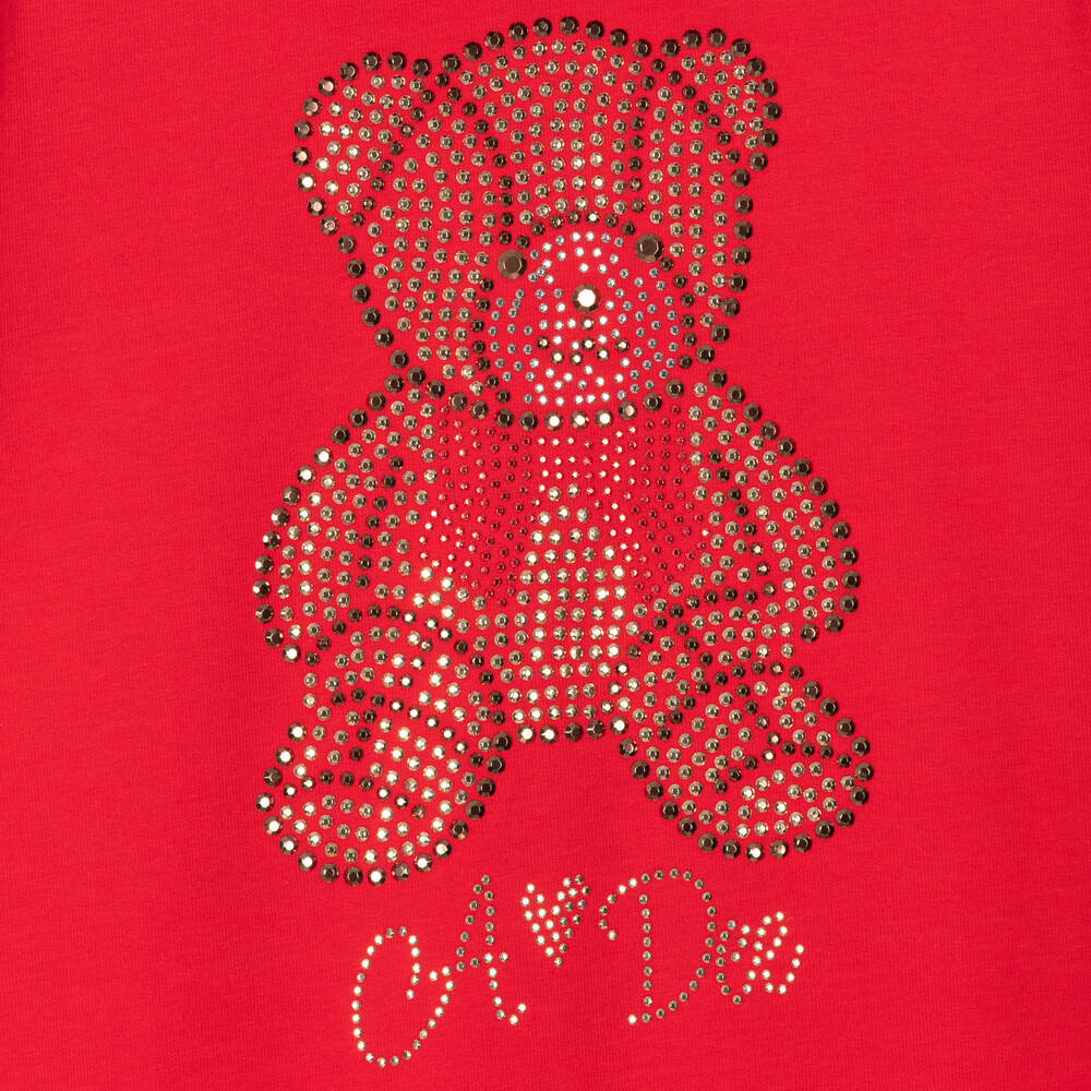 A Dee-Красное платье с медвежонком из стразов | Childrensalon Outlet