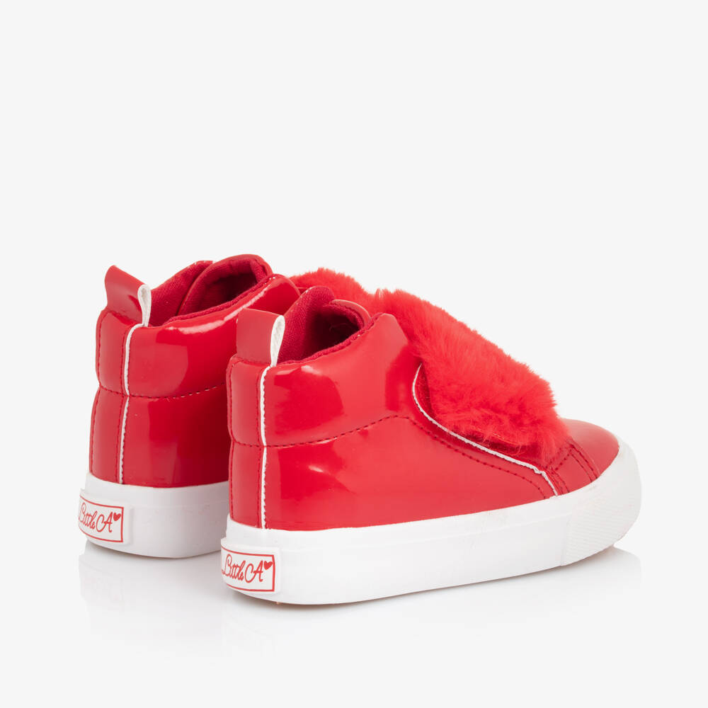 A Dee-Girls Red Faux Fur High Tops | Childrensalon Outlet