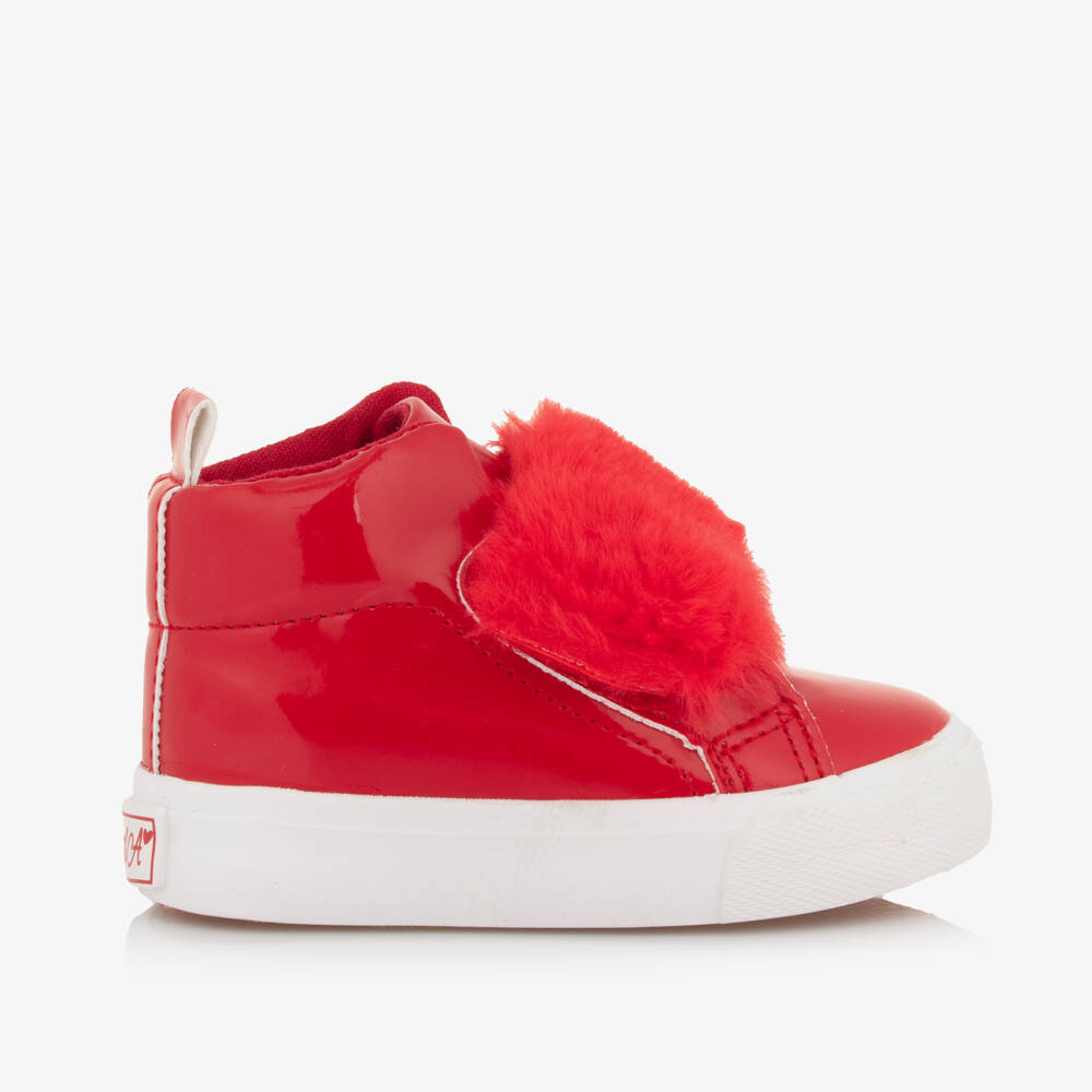 A Dee-Girls Red Faux Fur High Tops | Childrensalon Outlet