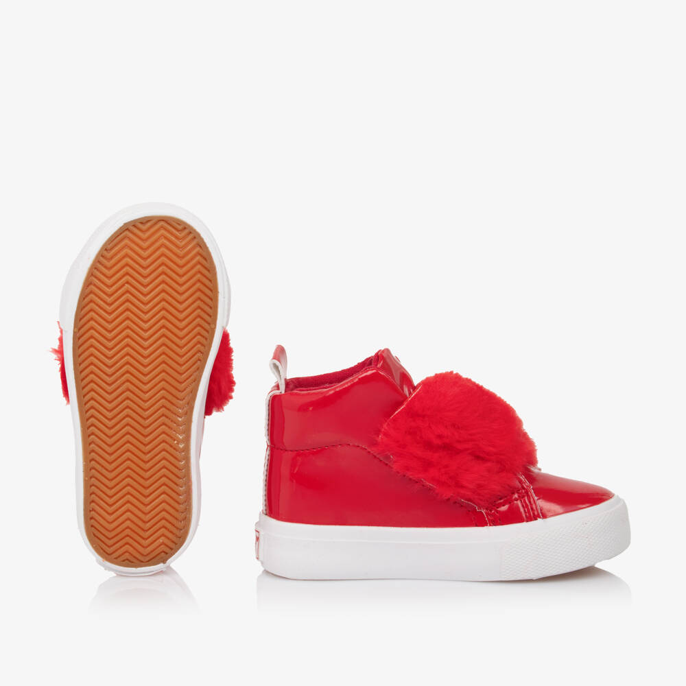 A Dee-Girls Red Faux Fur High Tops | Childrensalon Outlet