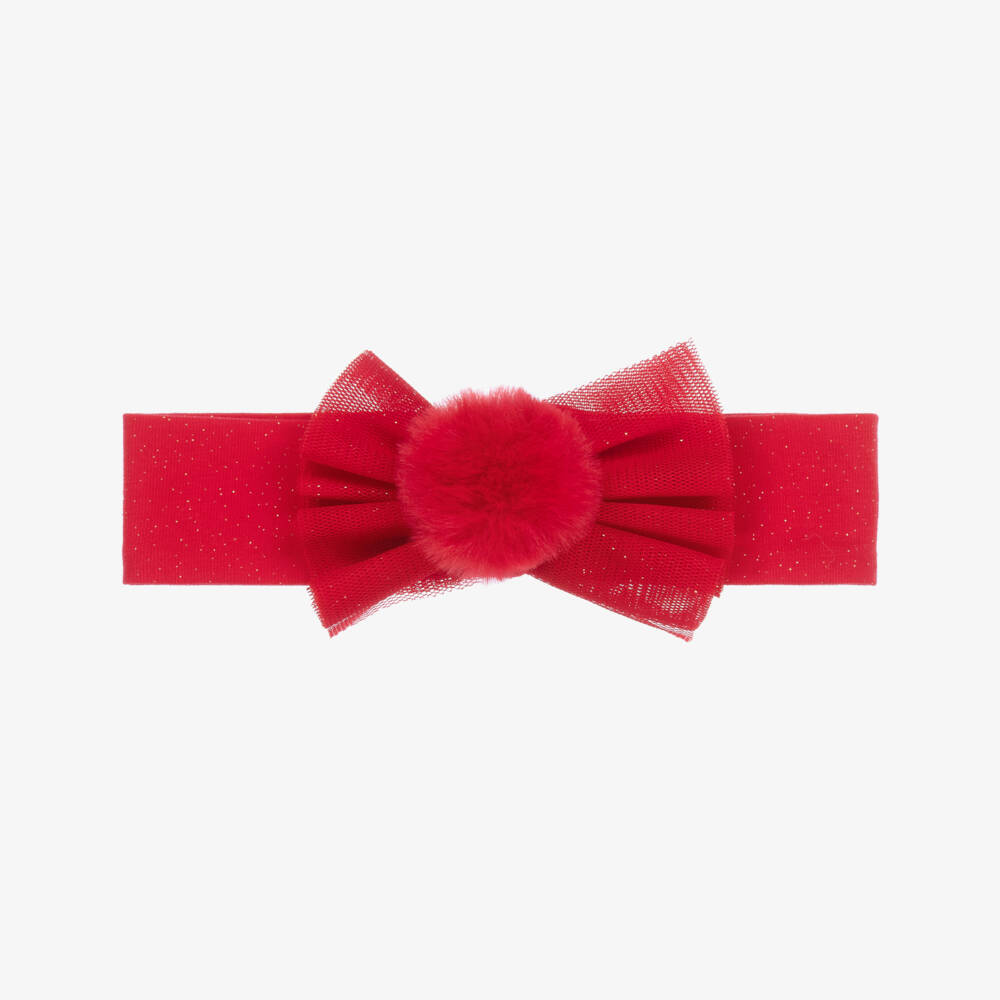 A Dee-Girls Red Glitter Bow Headband | Childrensalon Outlet