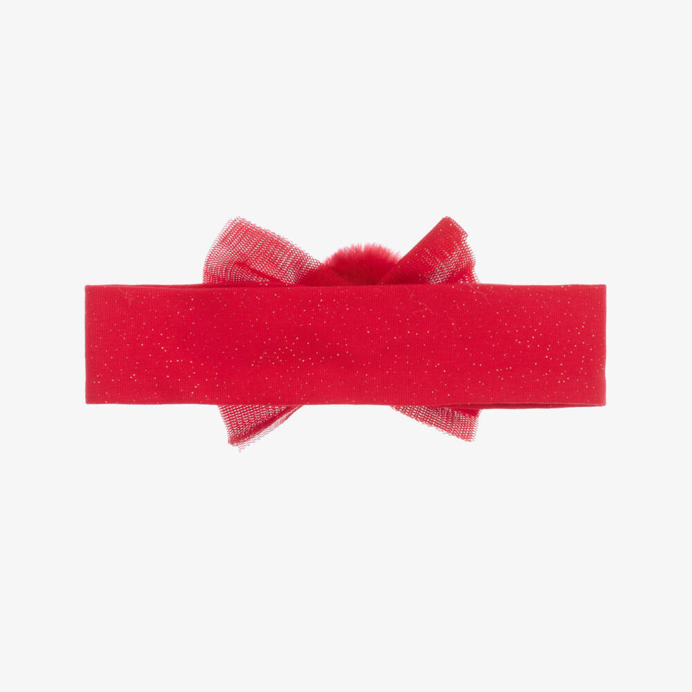 A Dee-Girls Red Glitter Bow Headband | Childrensalon Outlet