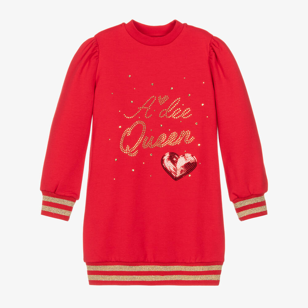 A Dee - Baumwollkleid in Rot und Gold | Childrensalon