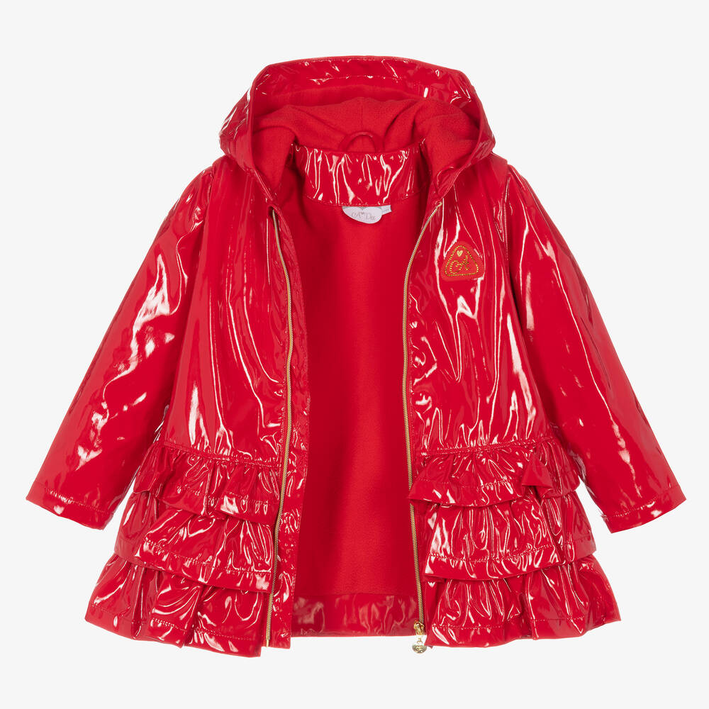 A Dee Girls Red Gold Raincoat
