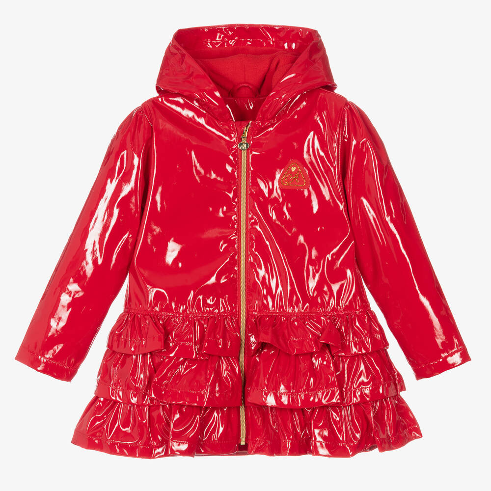 A Dee - Girls Red & Gold Raincoat | Childrensalon