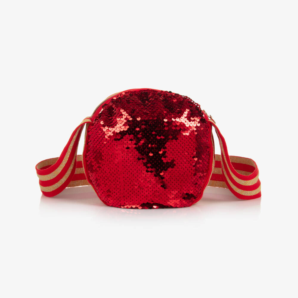 A Dee-Girls Red & Gold Sequin Bag (18cm) | Childrensalon Outlet